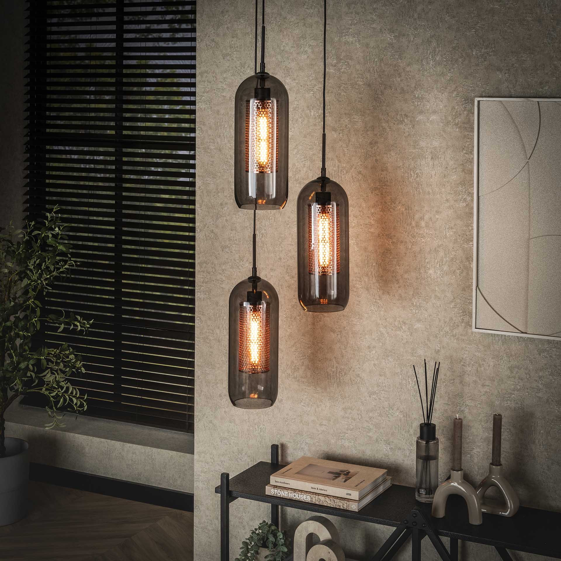 LifestyleFurn Hanglamp Jaida 3-lamps