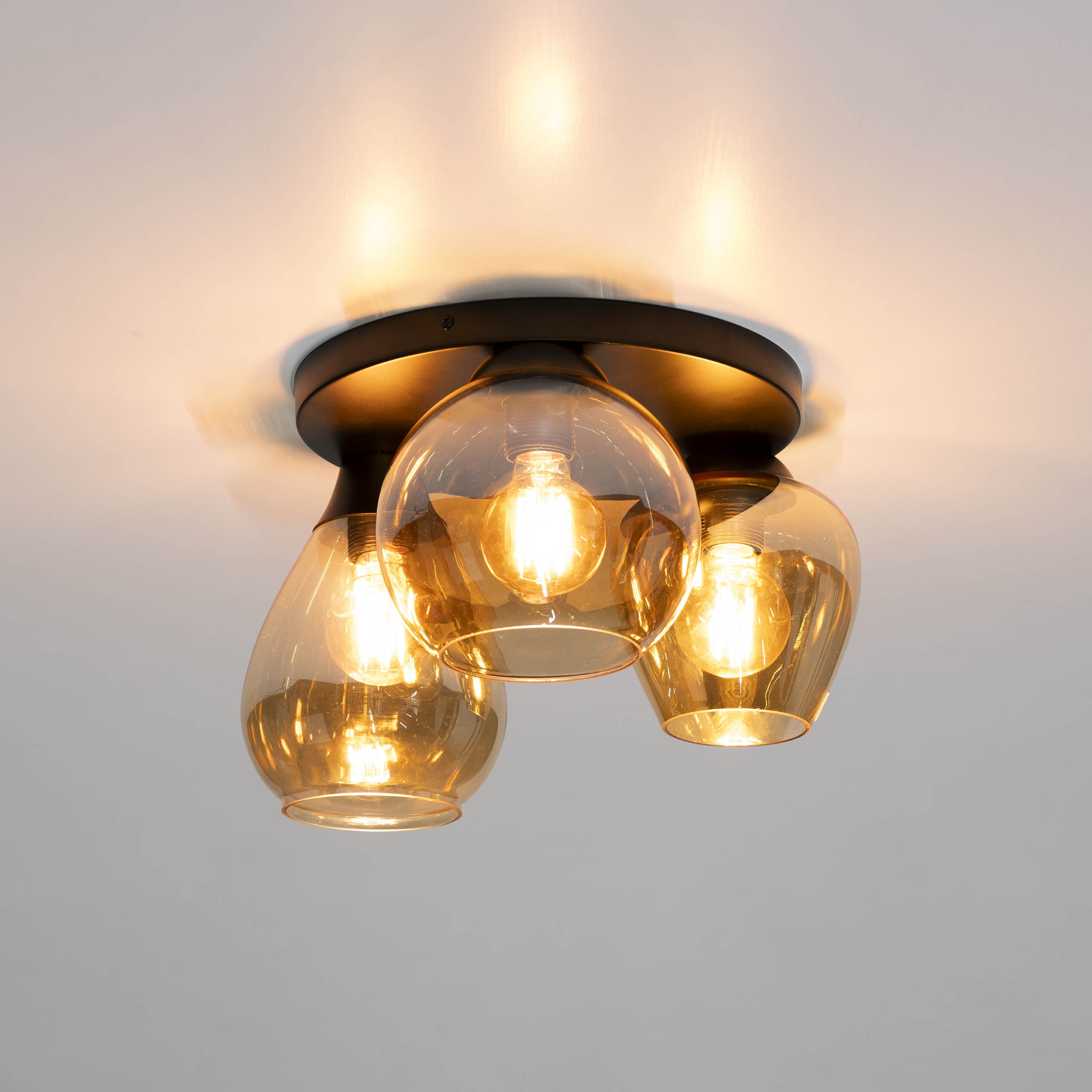 LifestyleFurn Plafondlamp Francesco Amber glas