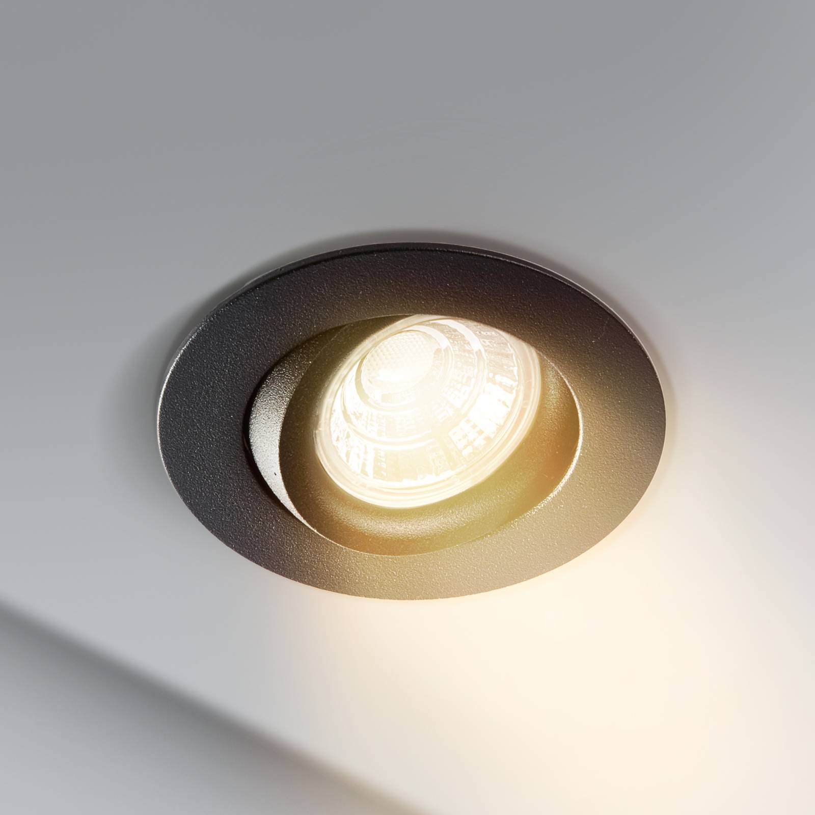 Heitronic LED plafond inbouwspot DL6809, rond, zwart – Lampen24