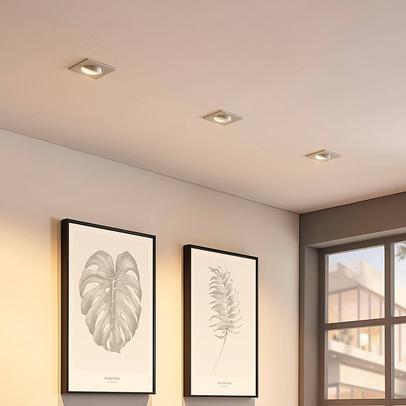 Arcchio plafondspot Sophia, wit, hoekig – Lampen24