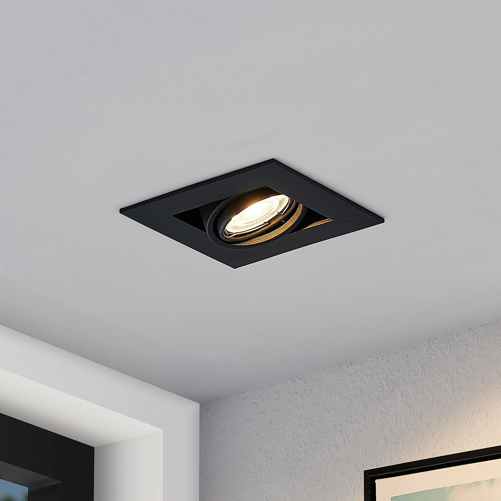 Arcchio Taneja inbouwlamp, 1-lamp, zwart – Lampen24