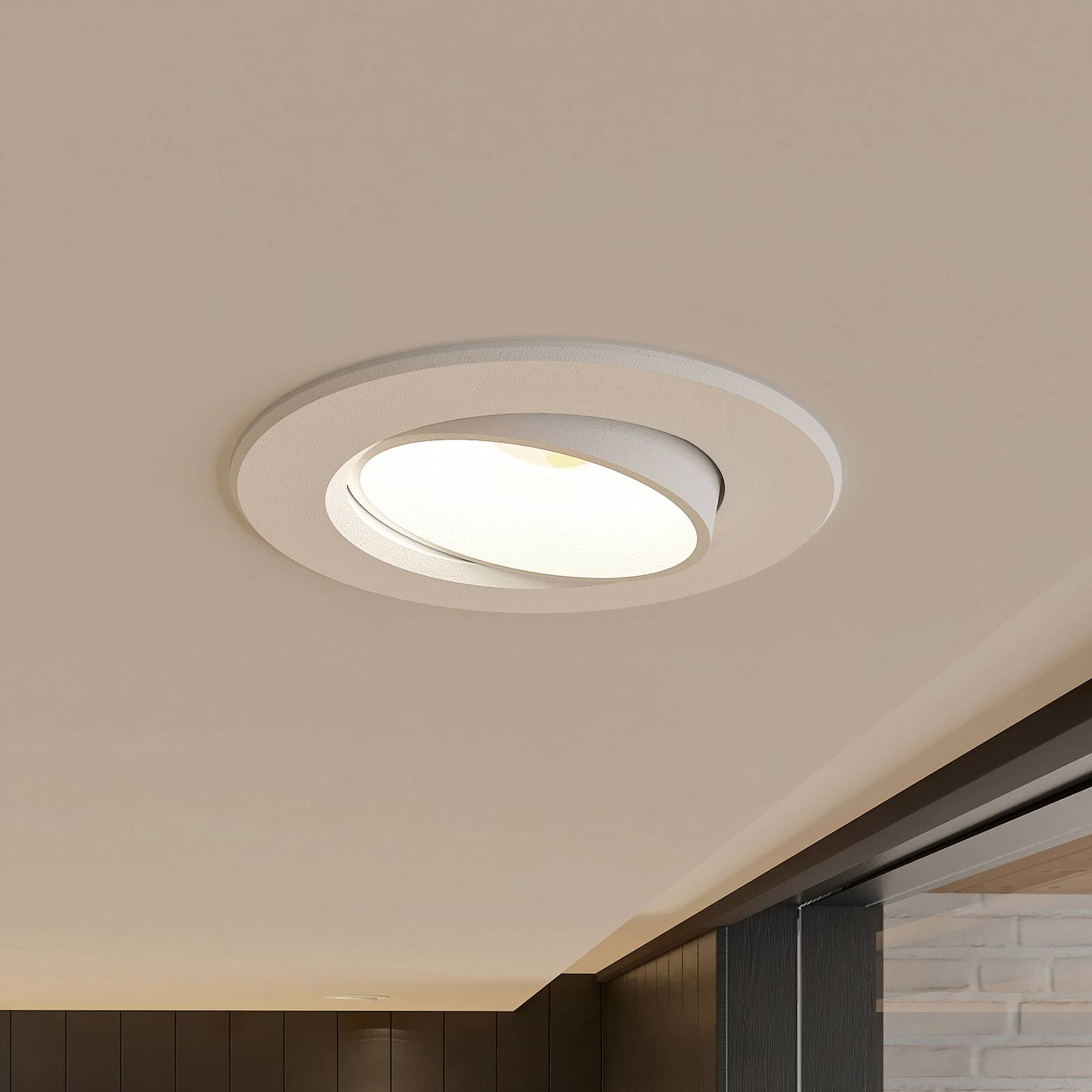 Prios LED inbouwlamp Shimar, wit, 9 W, 3000K, dimbaar – Lampen24