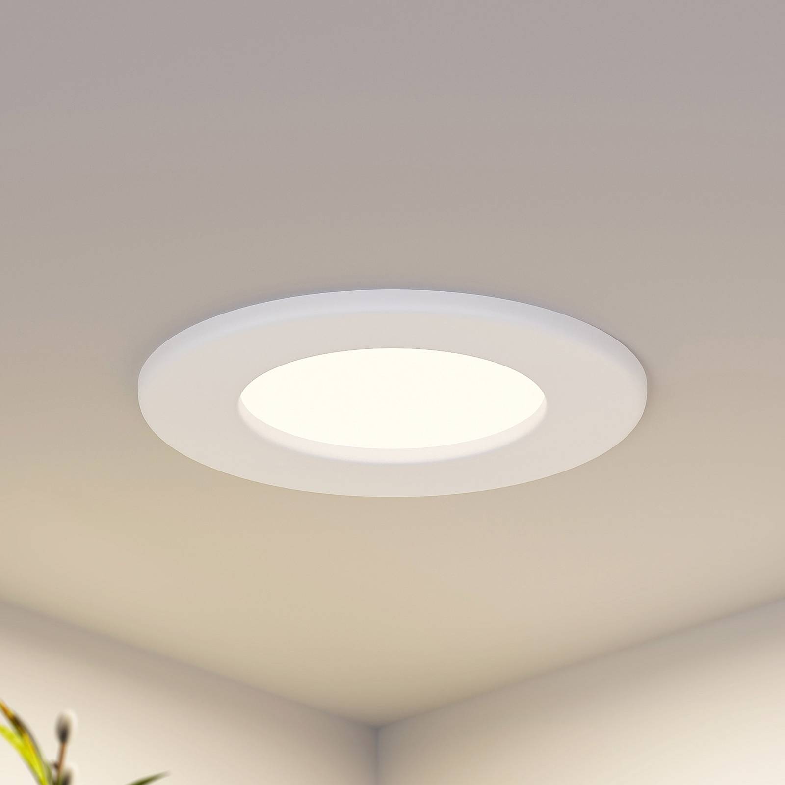 Prios LED inbouwlamp Cadance, wit, 12 cm, CCT, IP44 – Lampen24