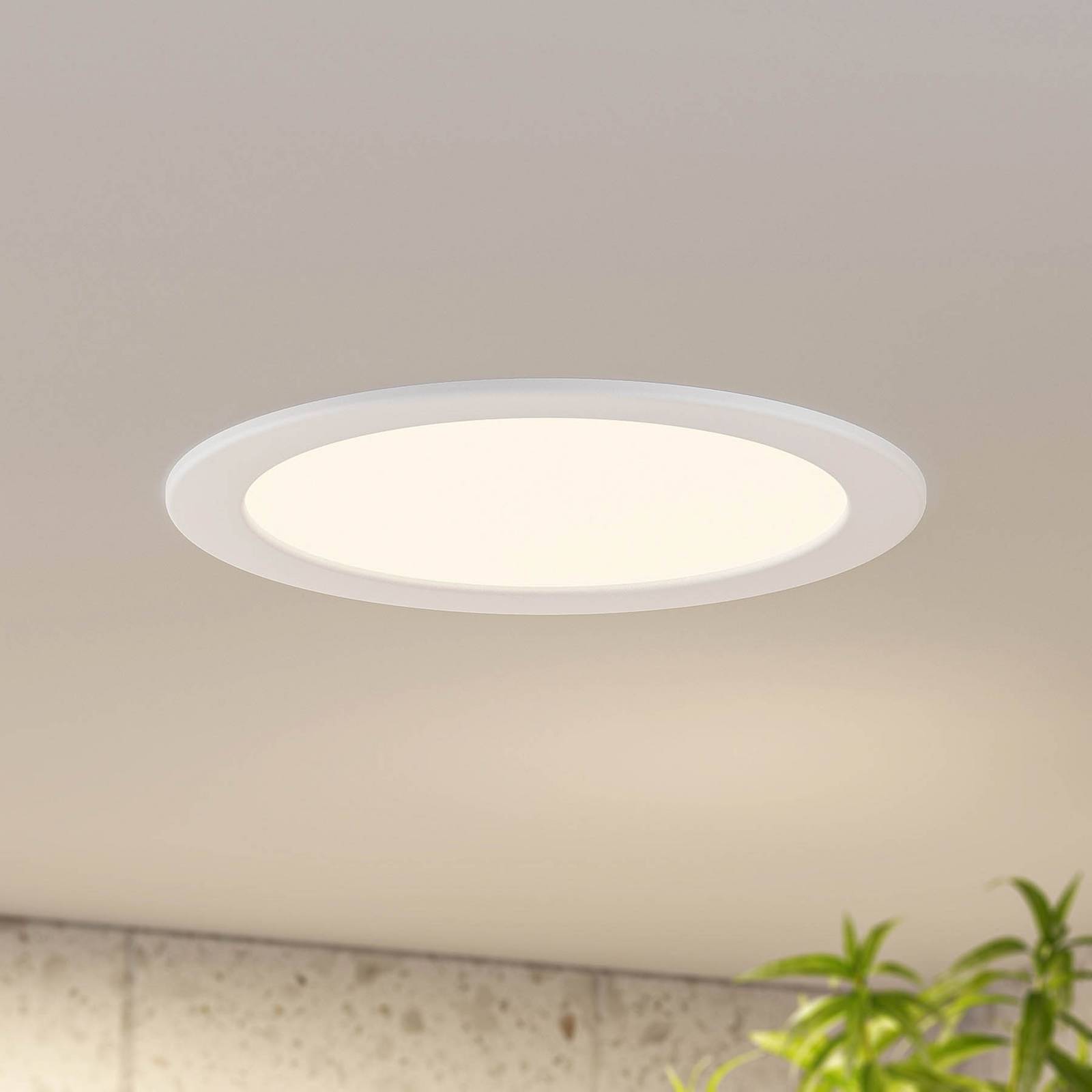 Prios LED inbouwlamp Cadance, wit, 24 cm, CCT, IP44 – Lampen24