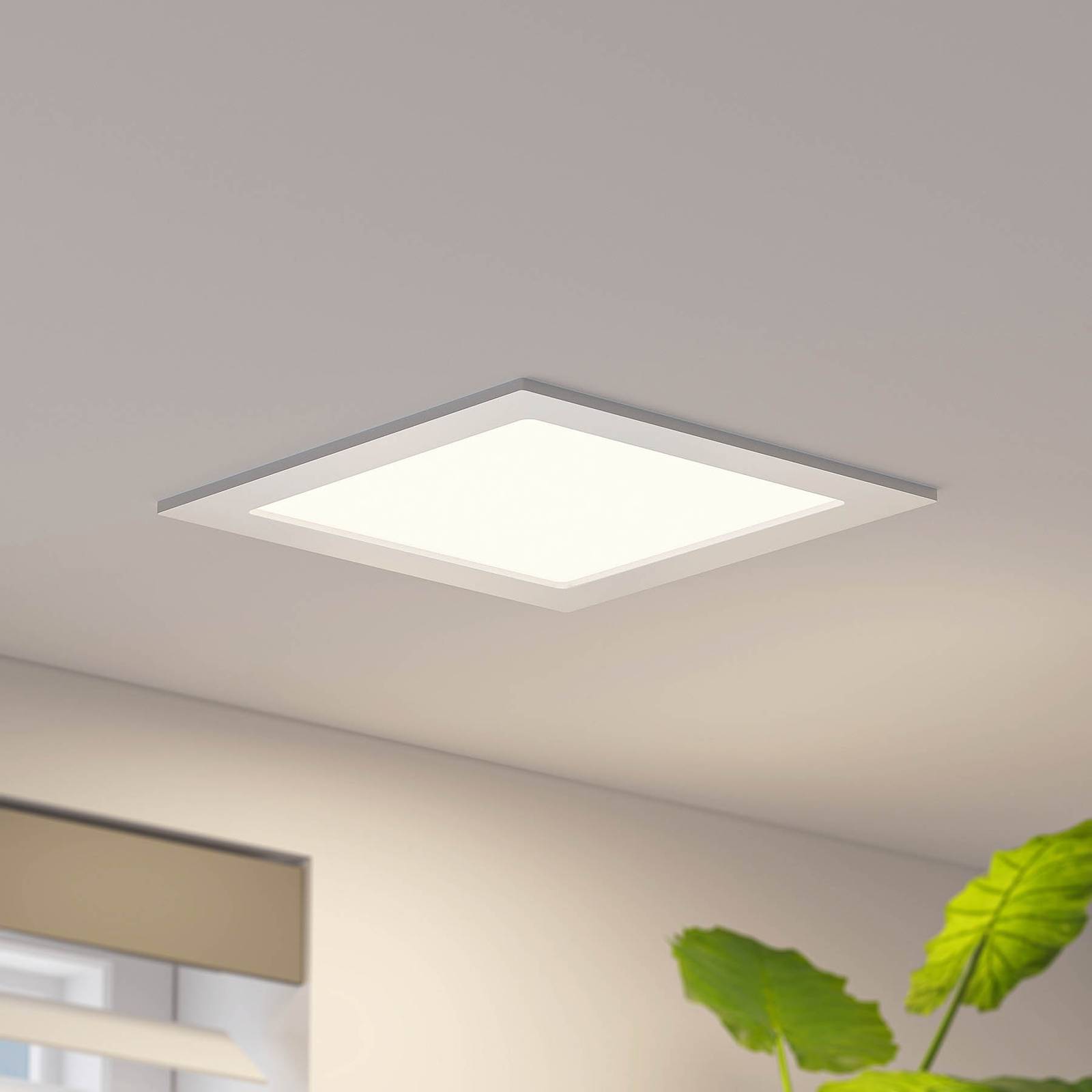Prios LED inbouwlamp Helina, zilver, 22 cm, 18 W, dimbaar – Lampen24