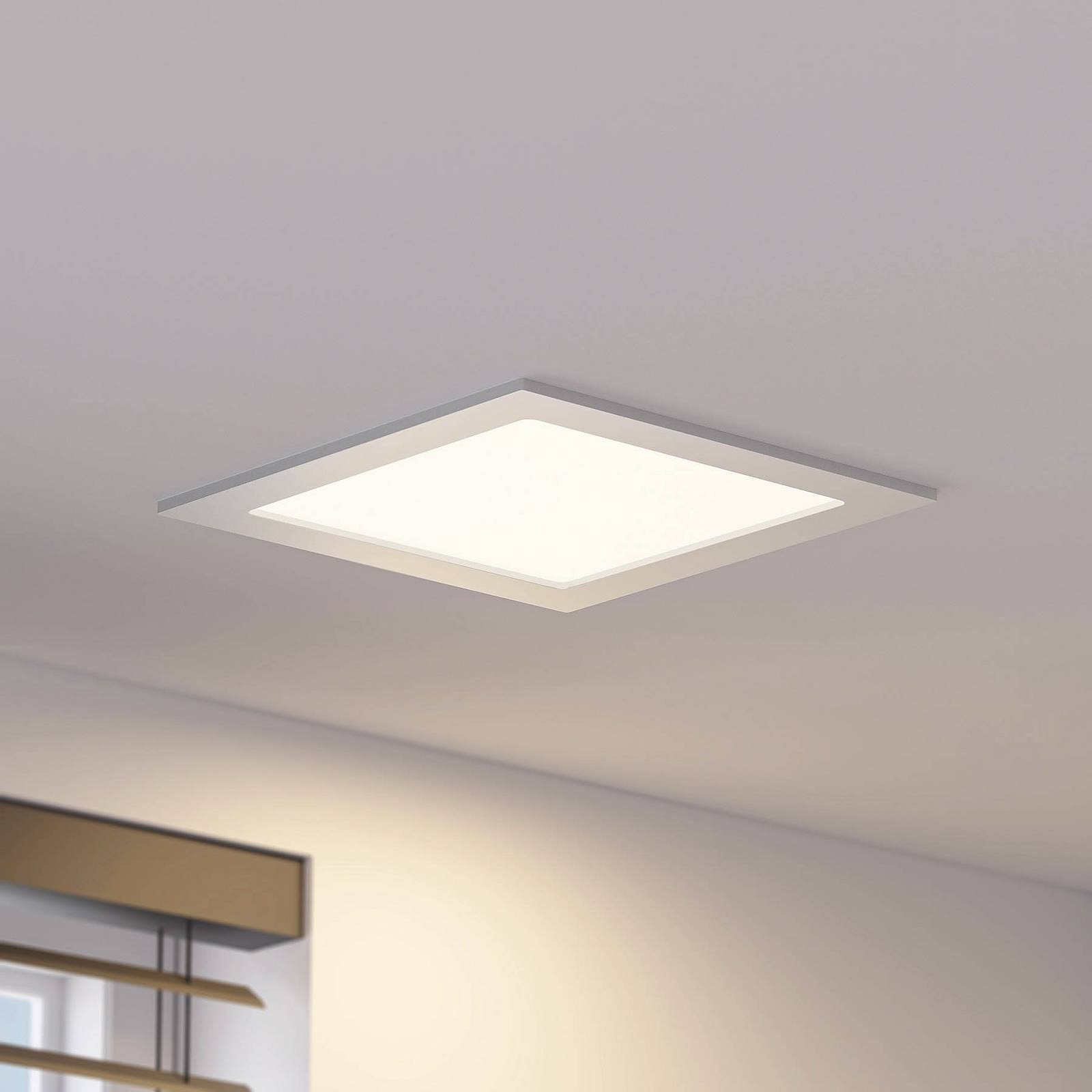 Prios LED inbouwlamp Helina, zilver, 22 cm, 24 W, dimbaar – Lampen24