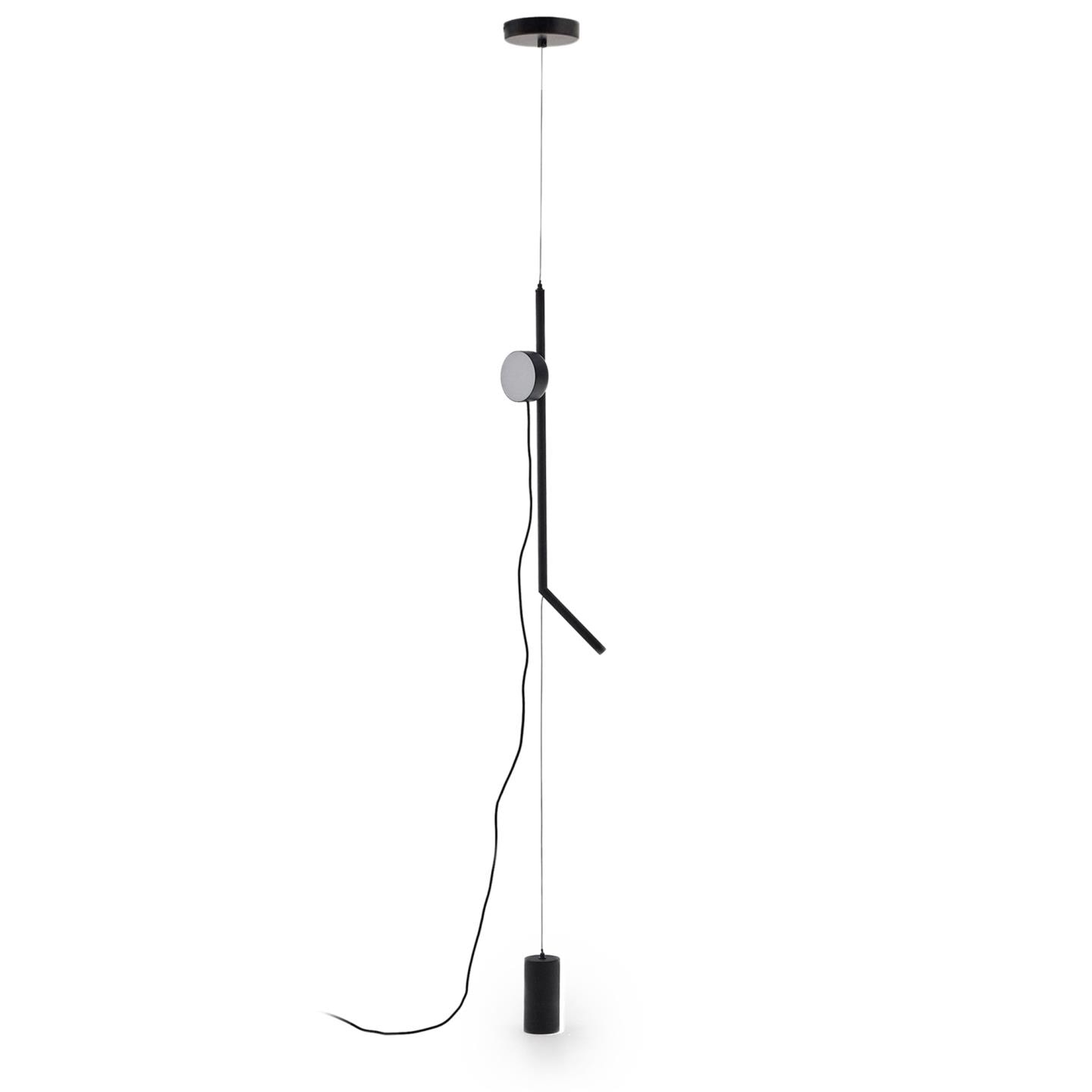 Kave Home Hanglamp/Vloerlamp Orey Met verplaatsbare spot - Zwart