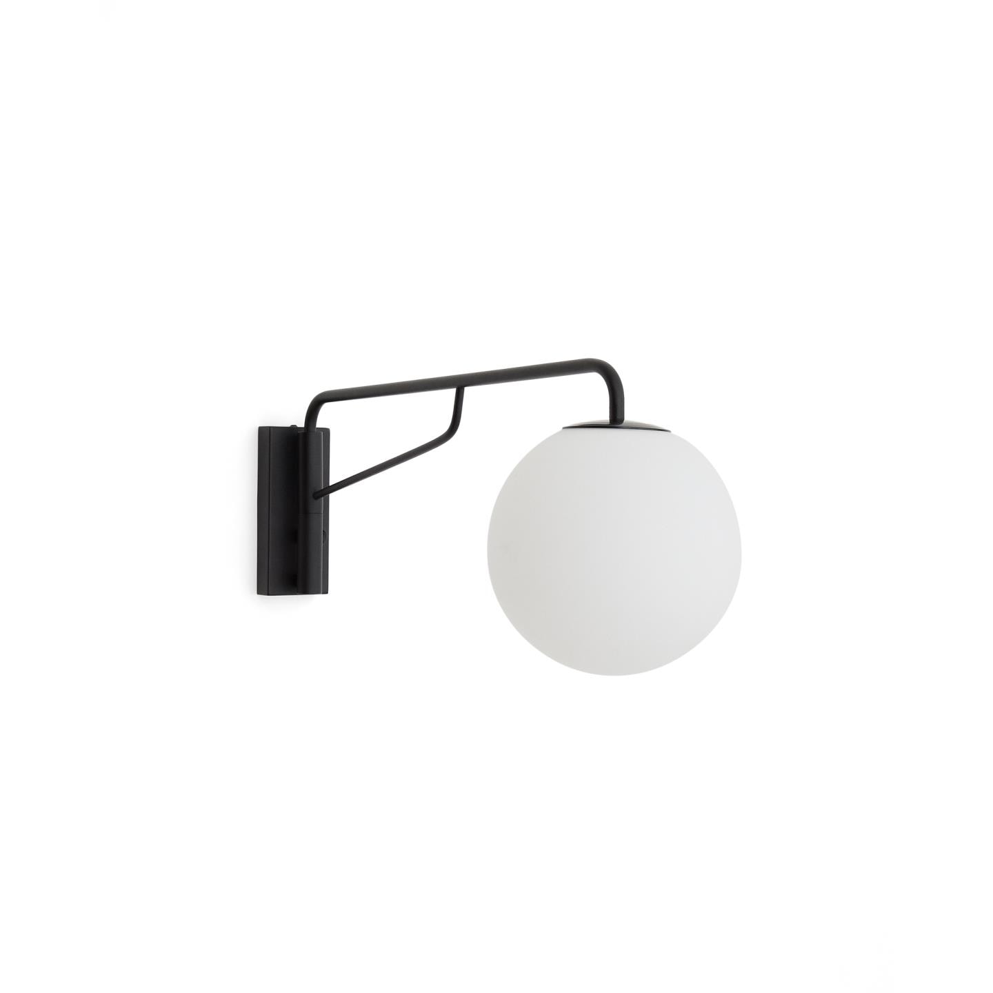Kave Home Wandlamp Eilo Glas en metaal - Zwart