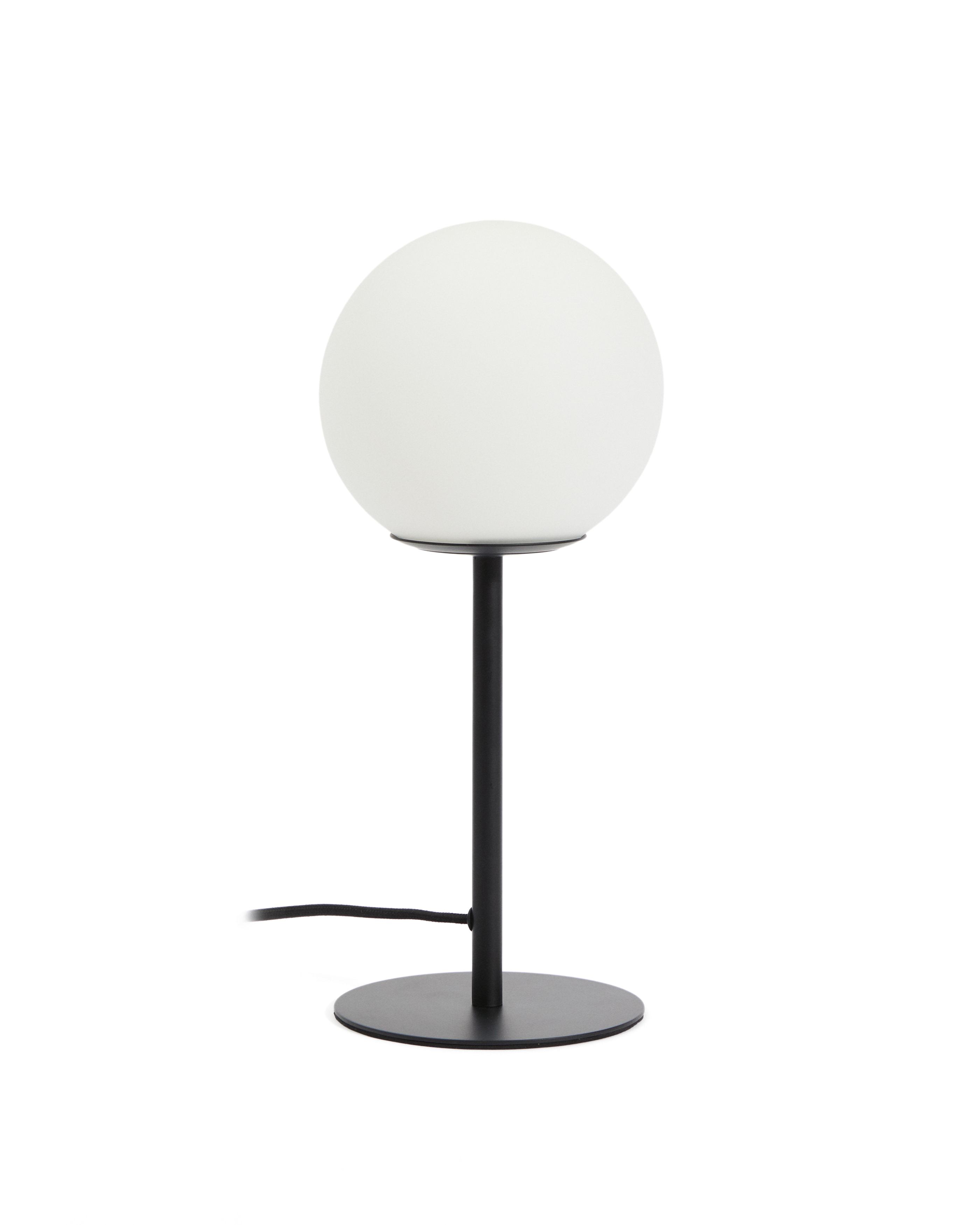 Kave Home Tafellamp Brisia Glas en metaal - Zwart