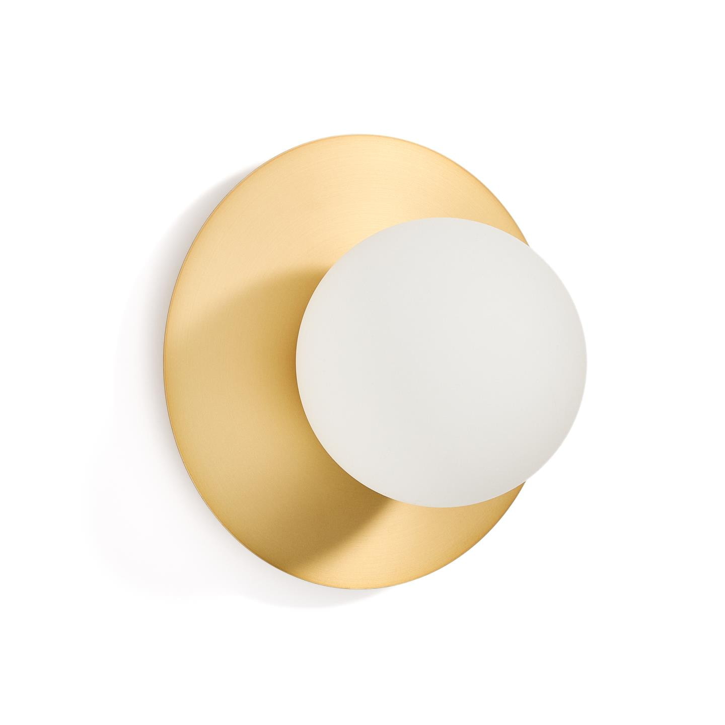 Kave Home Wandlamp Brisia Glas en messing - Wit