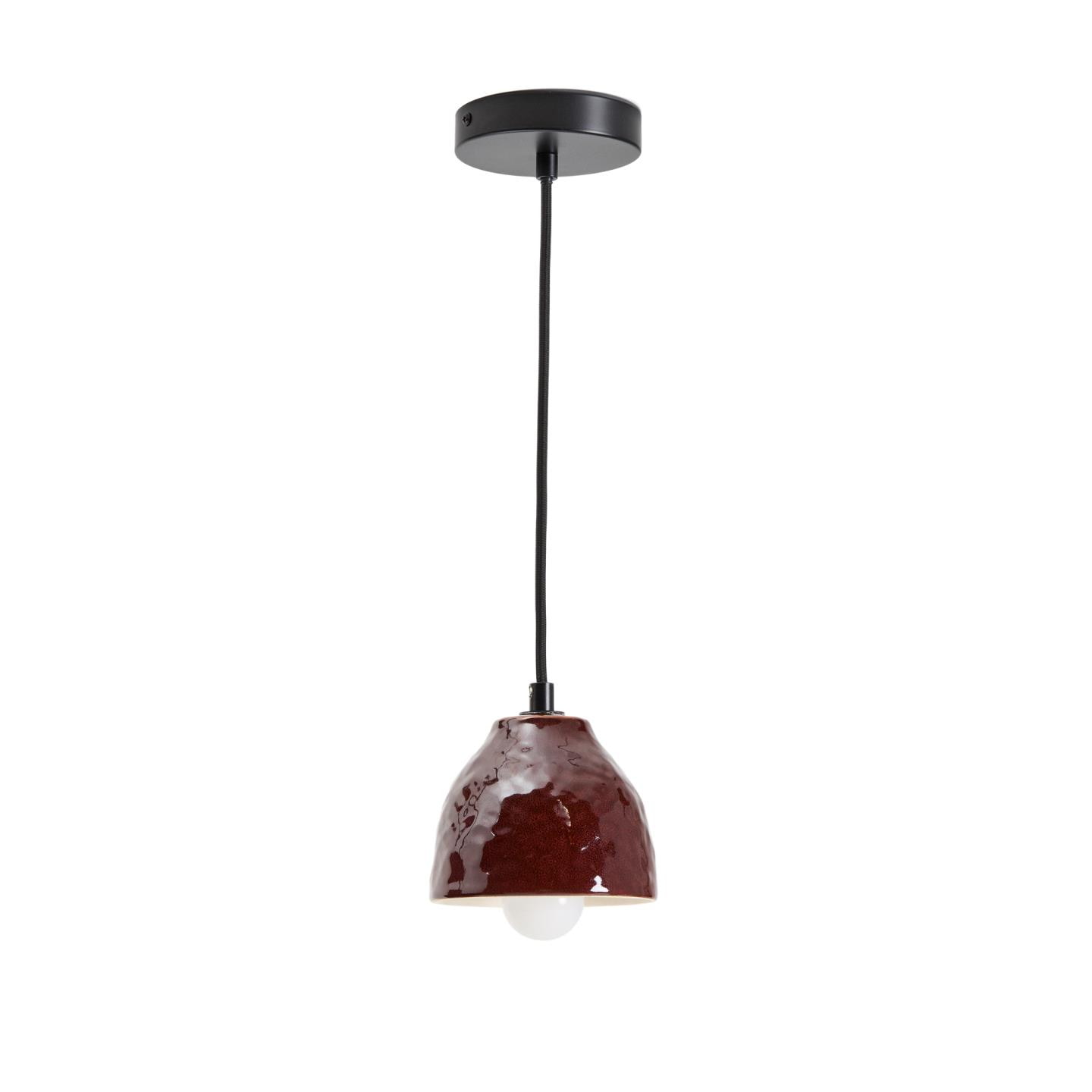Kave Home Hanglamp Drava Keramiek - Donkerrood