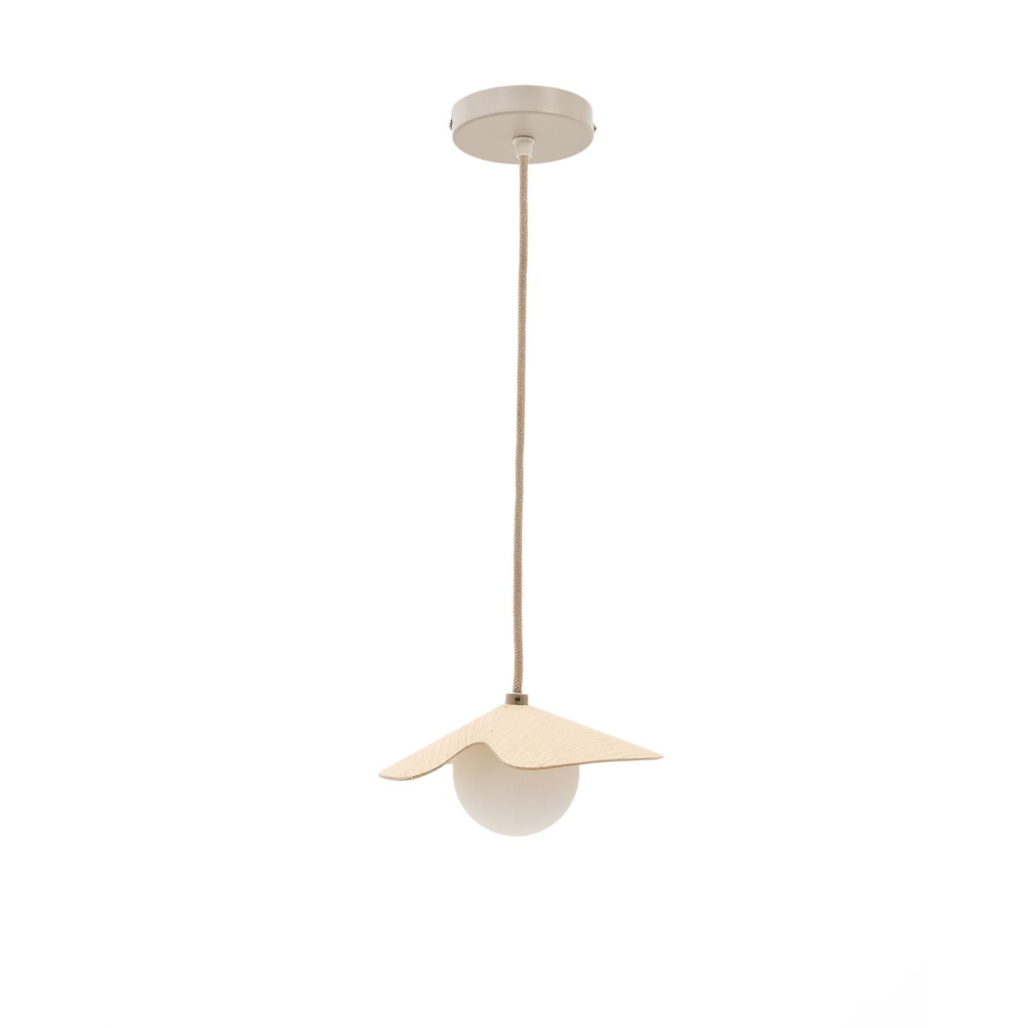 Kave Home Hanglamp Wilara Eiken en glas - Bruin