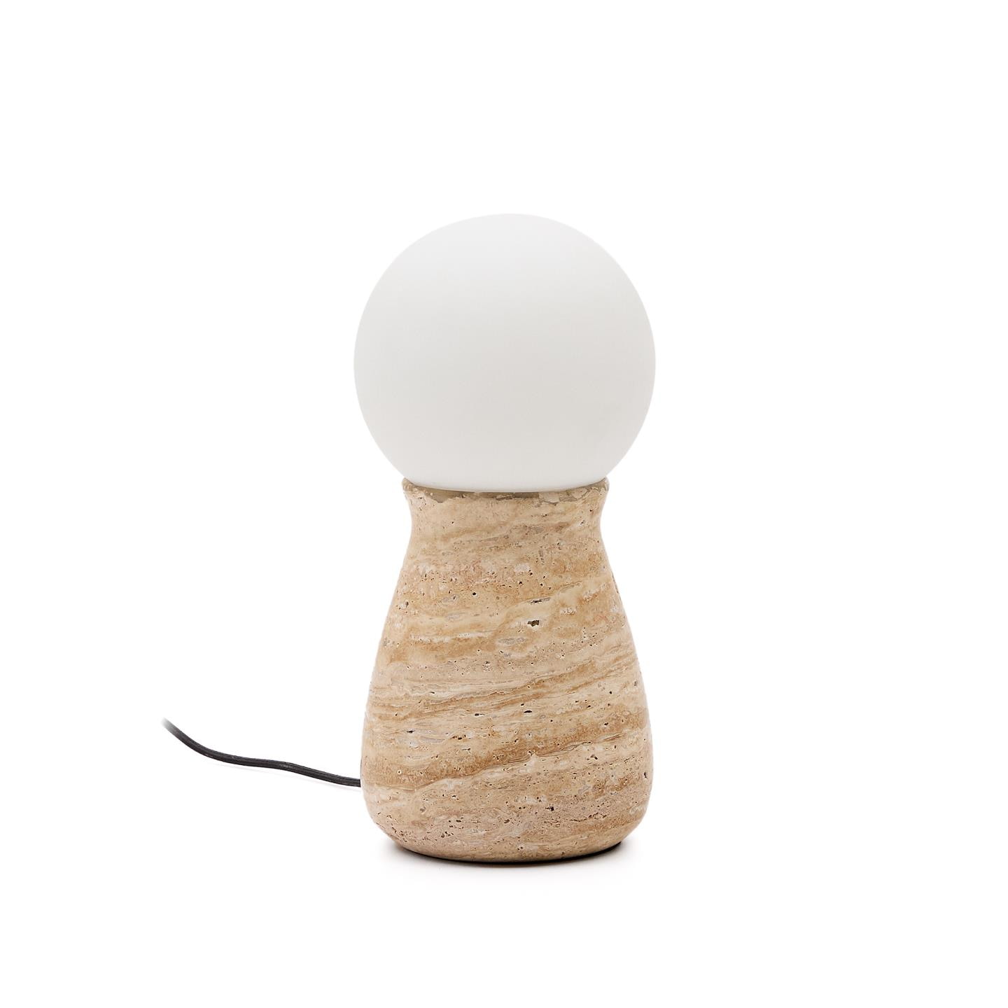 Kave Home Tafellamp Okeni Travertin en glas