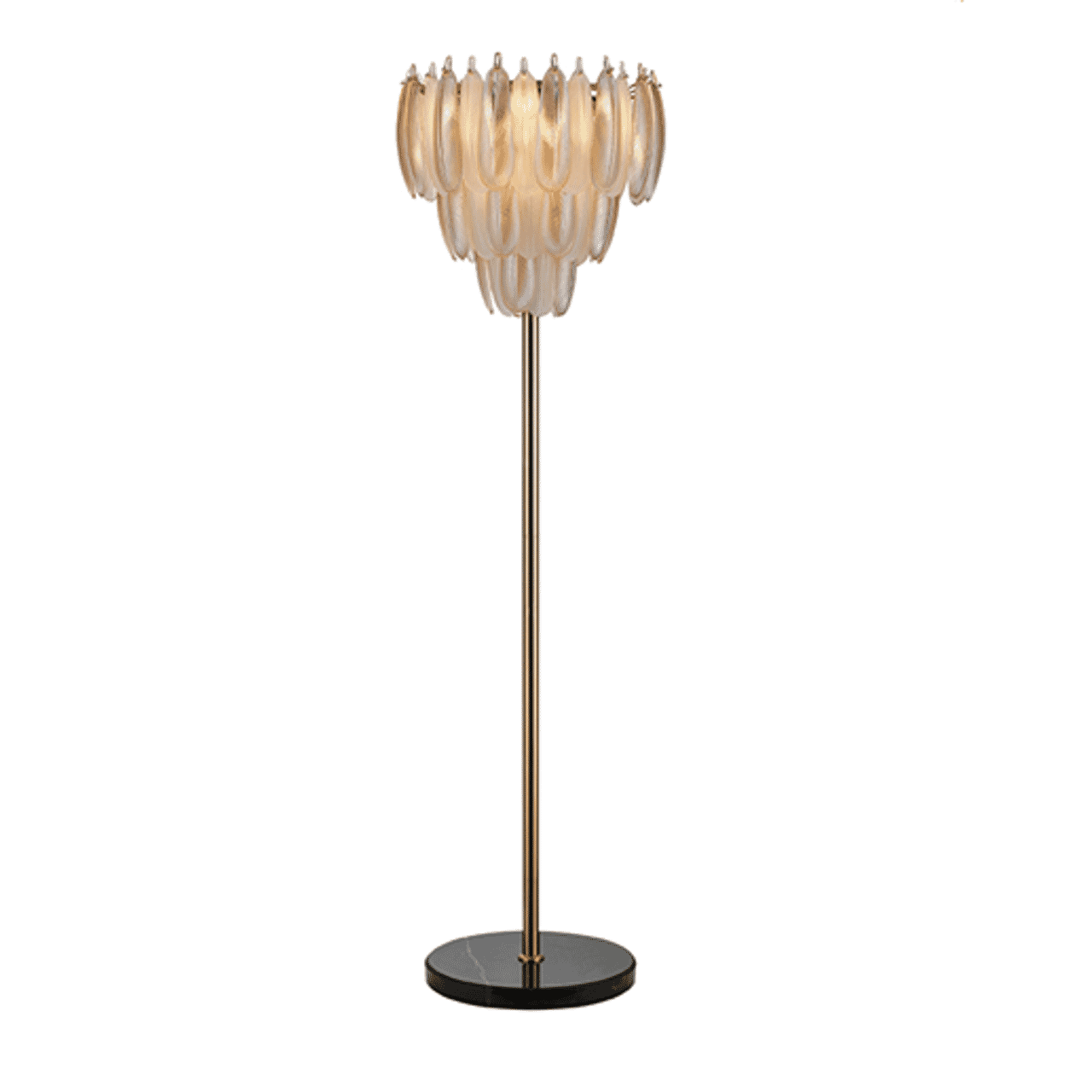 Richmond Vloerlamp Chloe Glas en Antique Brass