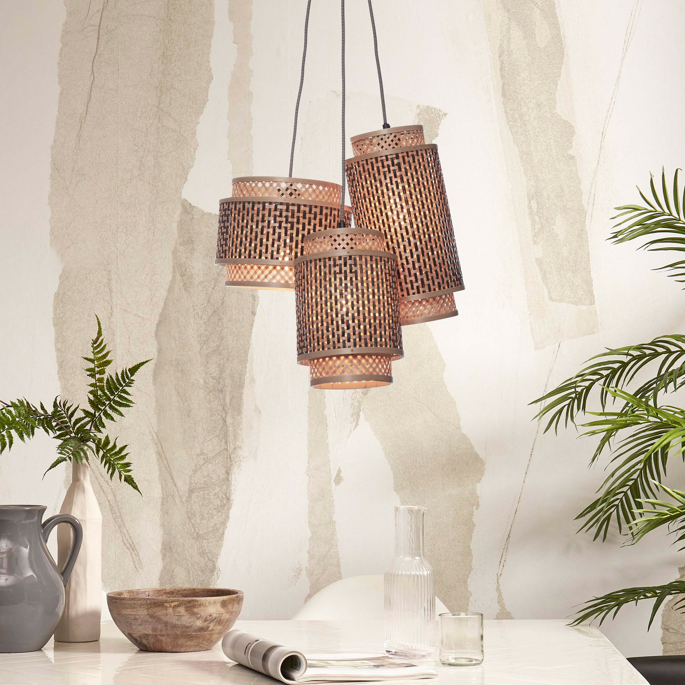 GOOD&MOJO Hanglamp Bhutan 3-lamps
