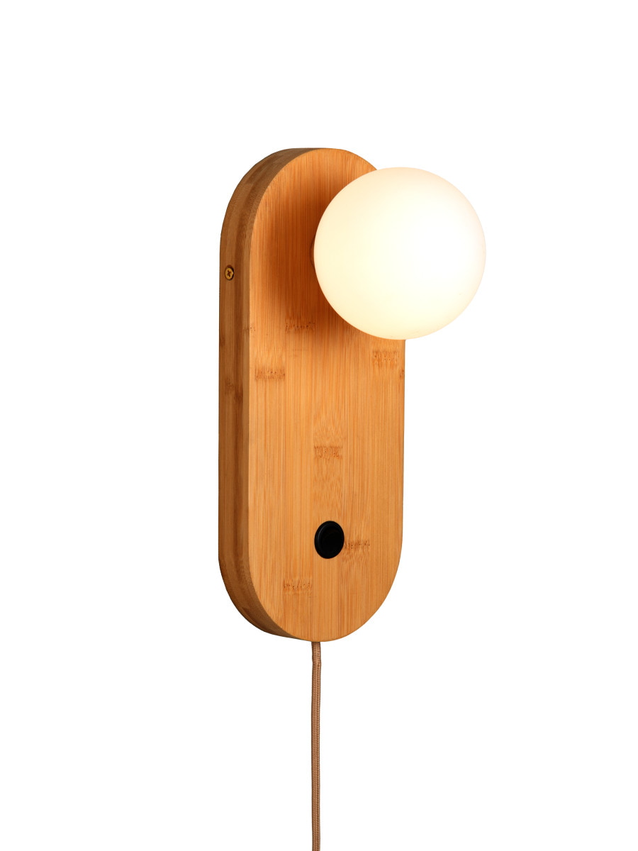 GOOD&MOJO Wandlamp Java Bamboe en glas - Naturel