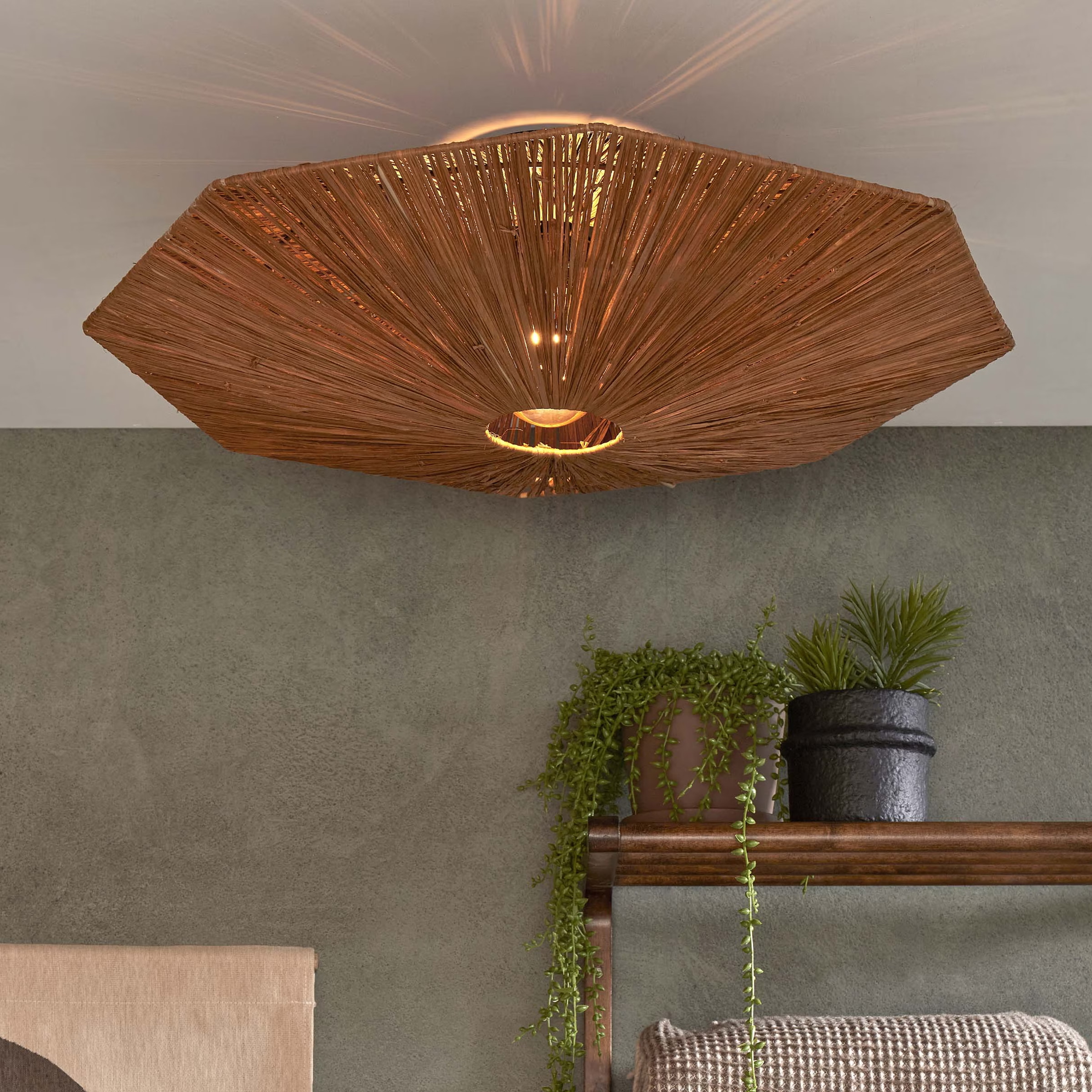 GOOD&MOJO Plafondlamp Panama Raffia
